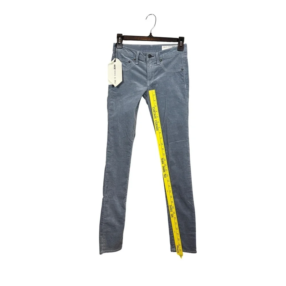 NWT Rag & Bone Skinny Jeans, Steel Blue Velvet, Size 25 - Picture 6 of 11